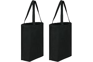 Canvas Tote Bags Black - Multi-Purpose Reusable Blank Canvas Tote