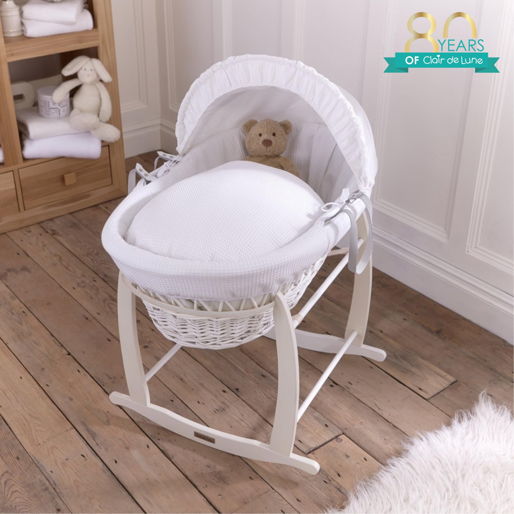 Clair de Lune waffle cesto porte-enfant in vimini Basker Parent