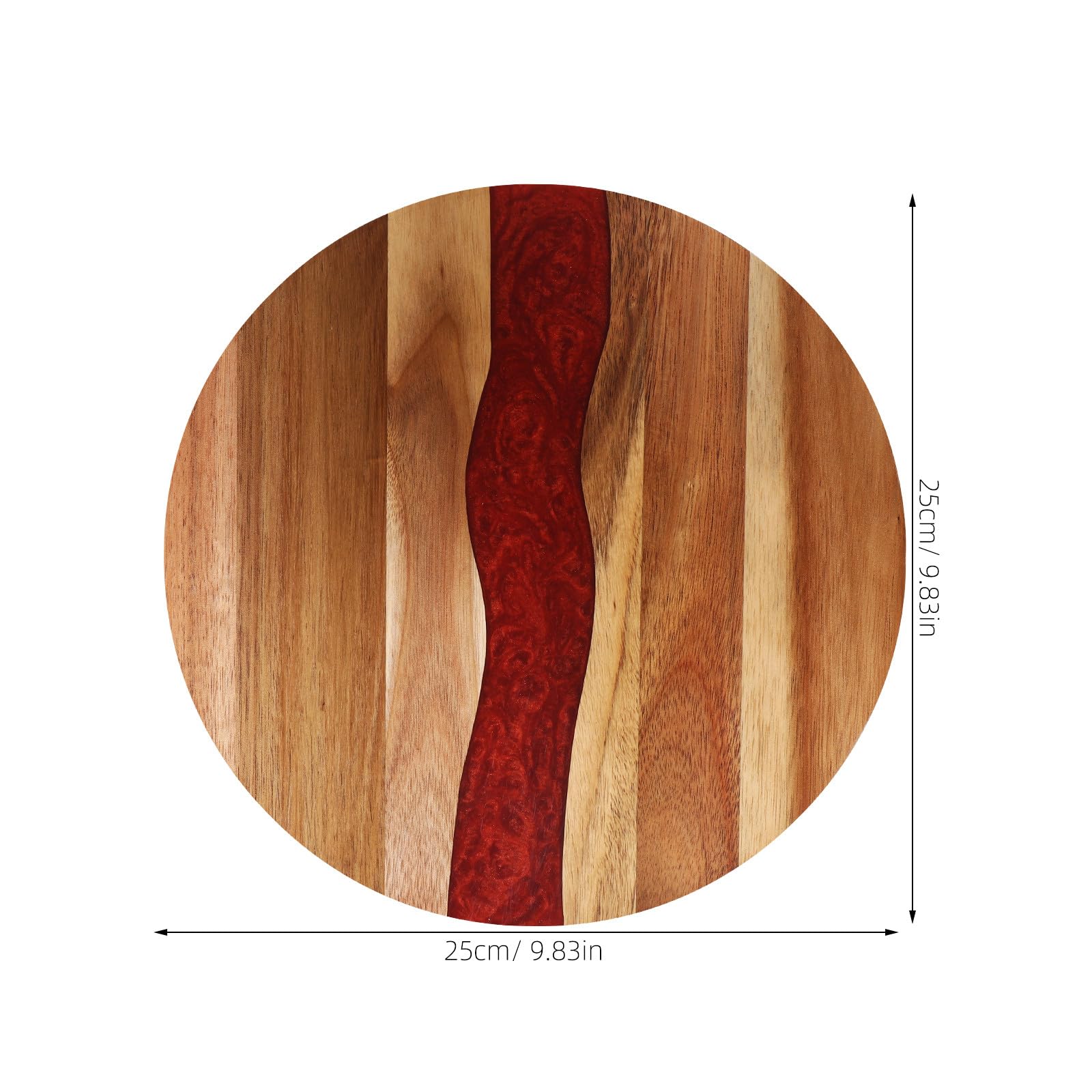 Tagliere Rotondo in Legno di Acacia per Cucina, Tagliere da Macellaio per Carne, Tavola per Servire Pane e Salumi, Resistente e Facile da Pulire, per Uso Domestico
