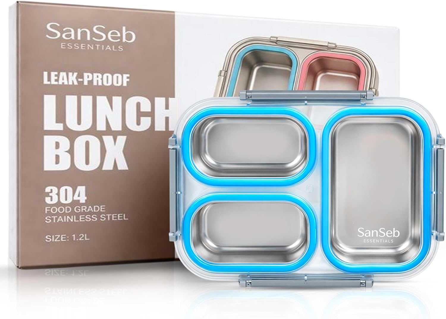 Stainless Steel Lunch Box (Blue) Leak Proof Lunch Box Bento box Metal Lunch Container Airtight Food Storage Reusable Lunch box Tiffin Box Lunch Box For Work Lunch Travel Food Container
