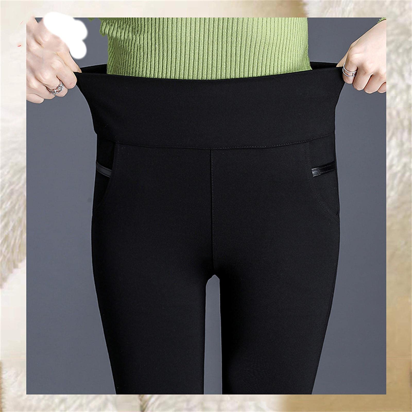 UKKO Leggings Polaire Femme Pantalon d'hiver pour Femmes Plus Taille Cachemire Épaissir Les Pantalons en Molleton
