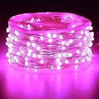 Vista 42 de RUICHEN Guirnalda de luces LED con cable plateado de 99 pies, 300 luces LED con carrete, color naranja