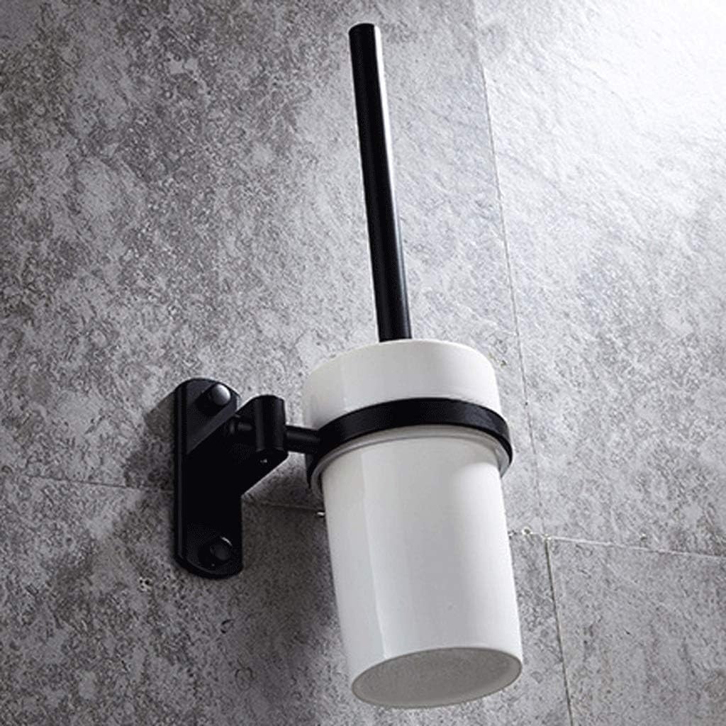 Toilet Brush —Set Bathroom and Holder Black Copper Household Cleaning Long Handle Strong and