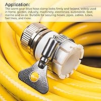 Vista 5 de uxcell Abrazadera de manguera de engranaje helicoidal, 15 abrazaderas de manguera de acero inoxidable ajustables de 12 a 34 pulgadas para asegurar