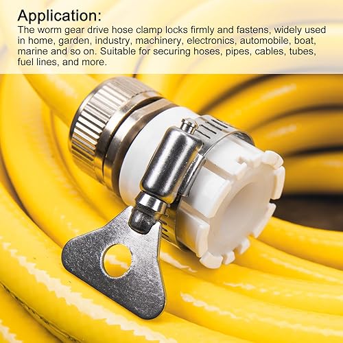 Miniatura 5 de uxcell Abrazadera de manguera de engranaje helicoidal, 15 abrazaderas de manguera de acero inoxidable ajustables de 12 a 34 pulgadas para asegurar