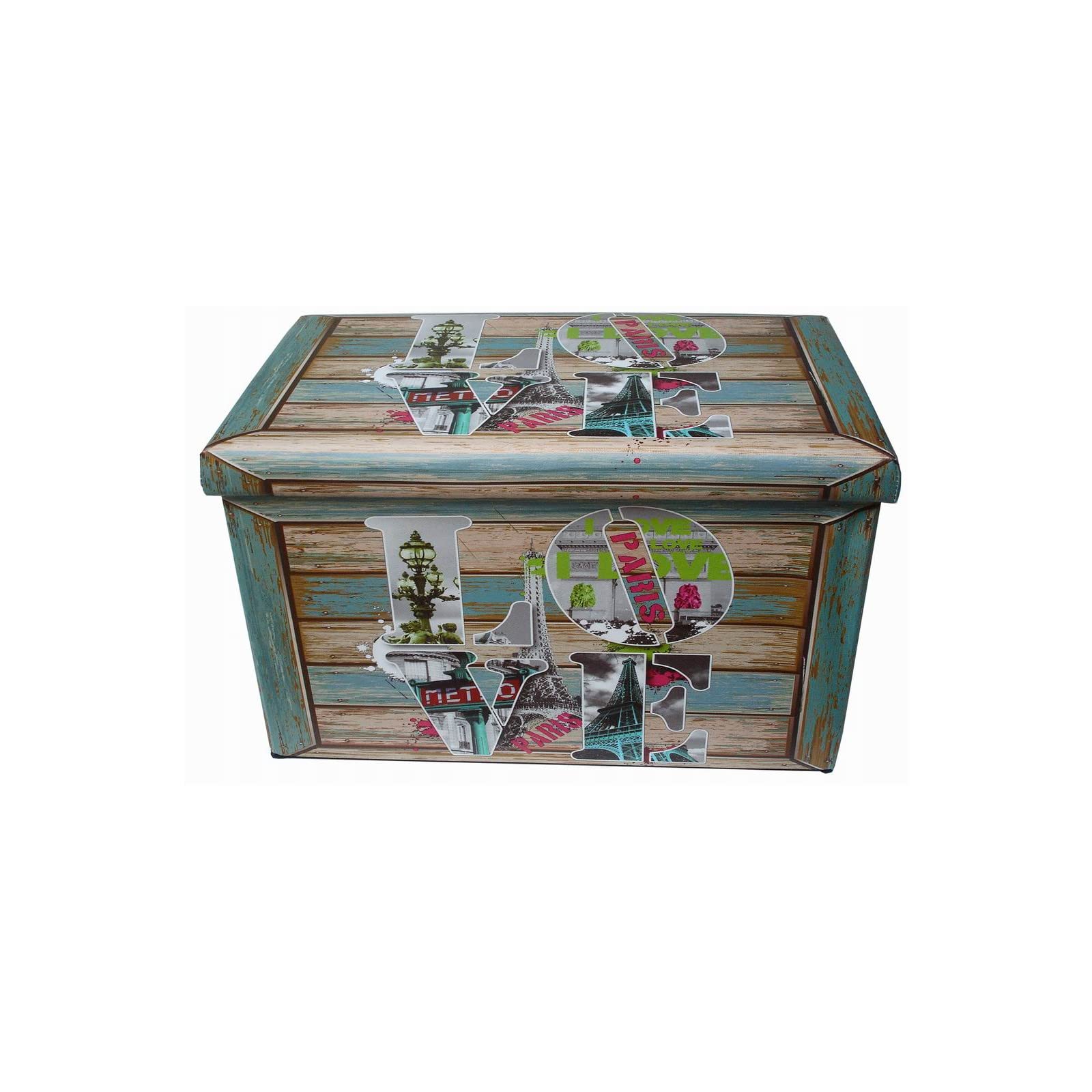Biscottini Puf contenedor para niños y adultos 60 x 35 x 35 cm | Cajas de almacenamiento con tapa | Puf contenedor cuadrado con decoraciones