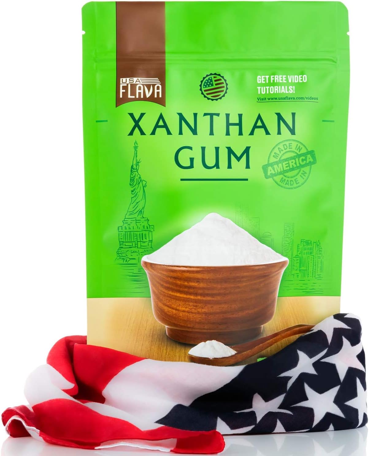 Made in USA Xanthan Gum (8 oz), Premium Quality, Food Grade Thickener, Non GMO, Gluten Free, Use in Cooking, Baking, Sauces, Soups and more. Suitable for Vegetarian, Kosher & Halal. Use for Keto Diet.
