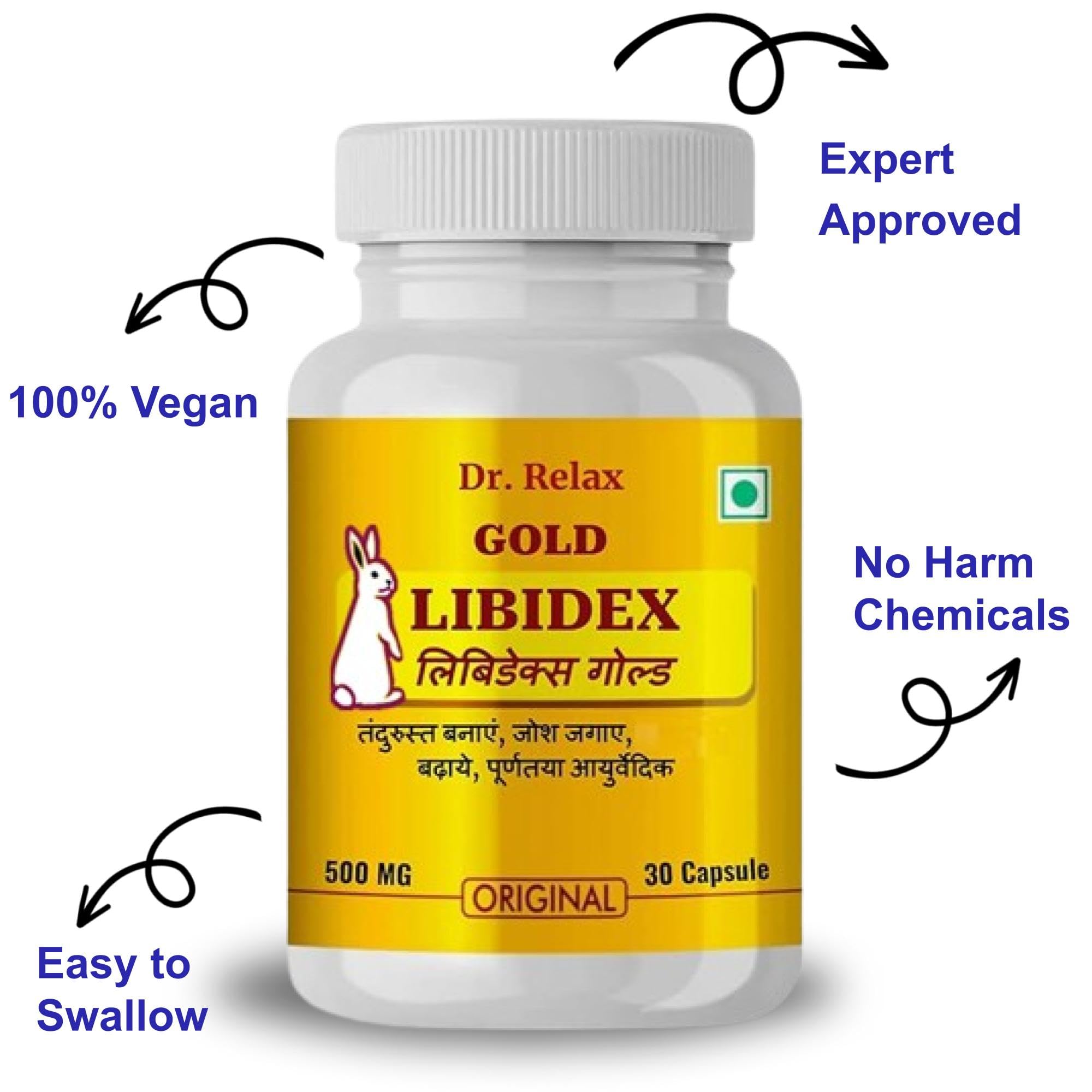 24K Gold Libidex40 UP Multivitamin Capsules for Men Original - Ayurvedic Health Suppliment Tablet With Swaran Bhasam - Enriched with 17 Essential Minerals for Health — Amazon image 2