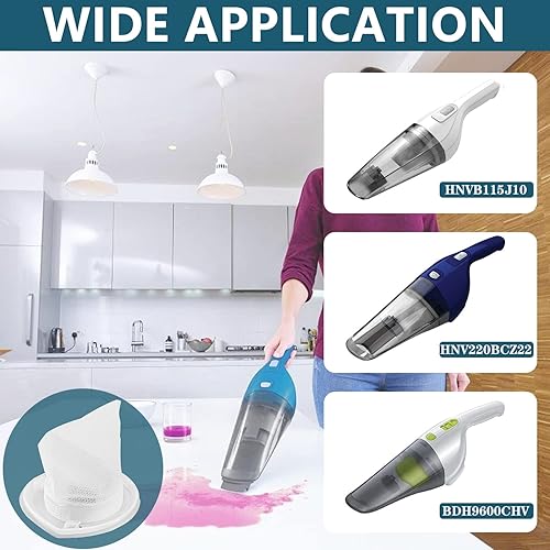 Miniatura 4 de EVF100 - Filtro de repuesto para aspiradora de mano Black & Decker compatible con limpiadores HNV220B HNV115J HNV215B HNV115B 90590689, paquete de 6