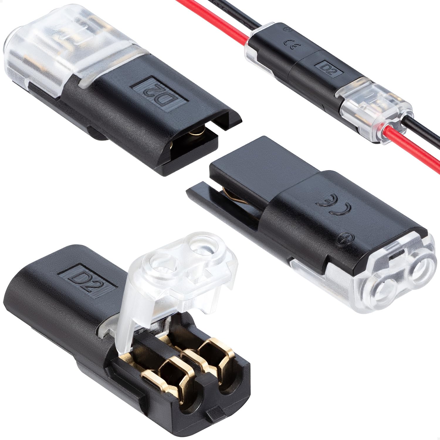 GKEEMARS 20Pcs Low Voltage Wire Connectors, 2 Pin 2 Way Quick Plug-in Connectors for LED Strip Lights