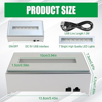 Rectangle LED Light Display Base, 14 cm Multi Color Pedestal Changing 7LEDs Display Stand Led Lights Display Base Lighted Base Stand for 3D Glass Art (1)