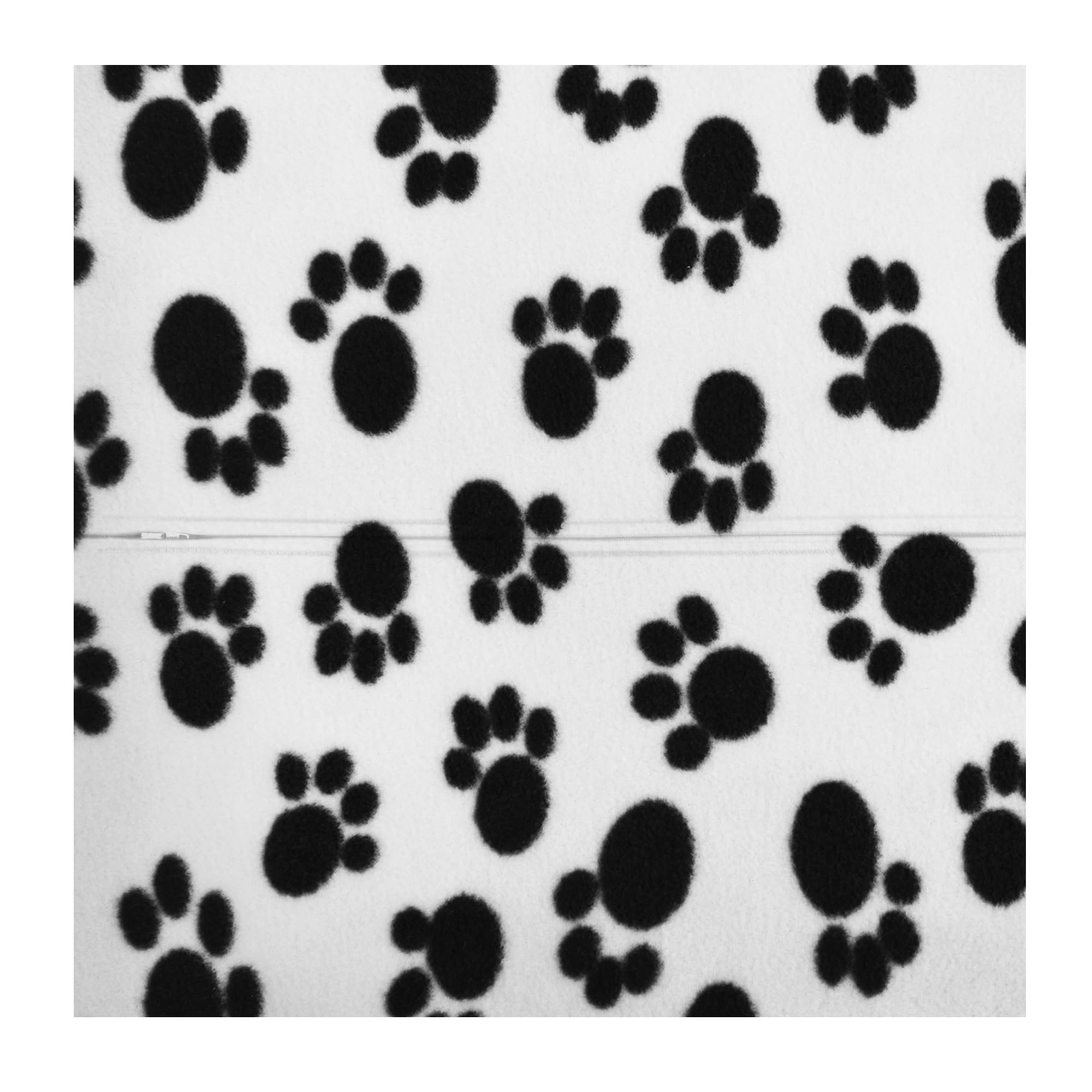 HappySnapGifts Cushion Back with Zip - (40cm Square) (Fleece Fabric - Paws Print)