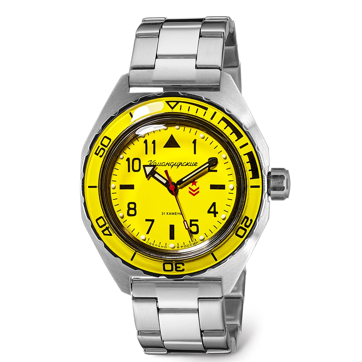 VOSTOK Komandirskie 650859 - Reloj de pulsera mecánico automático para buceador
