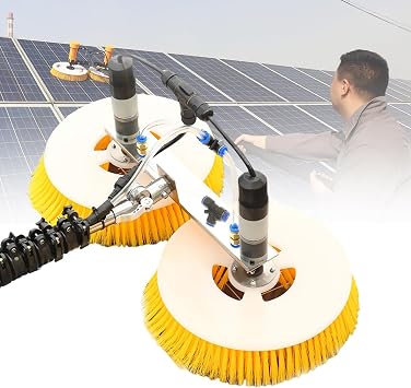 Telescopic Rod Electric Solar Panel Cleaning Brush 7.5 M Double Disc Automatic Water Sprayer Cleaning Tool, Special Roof Water Brush