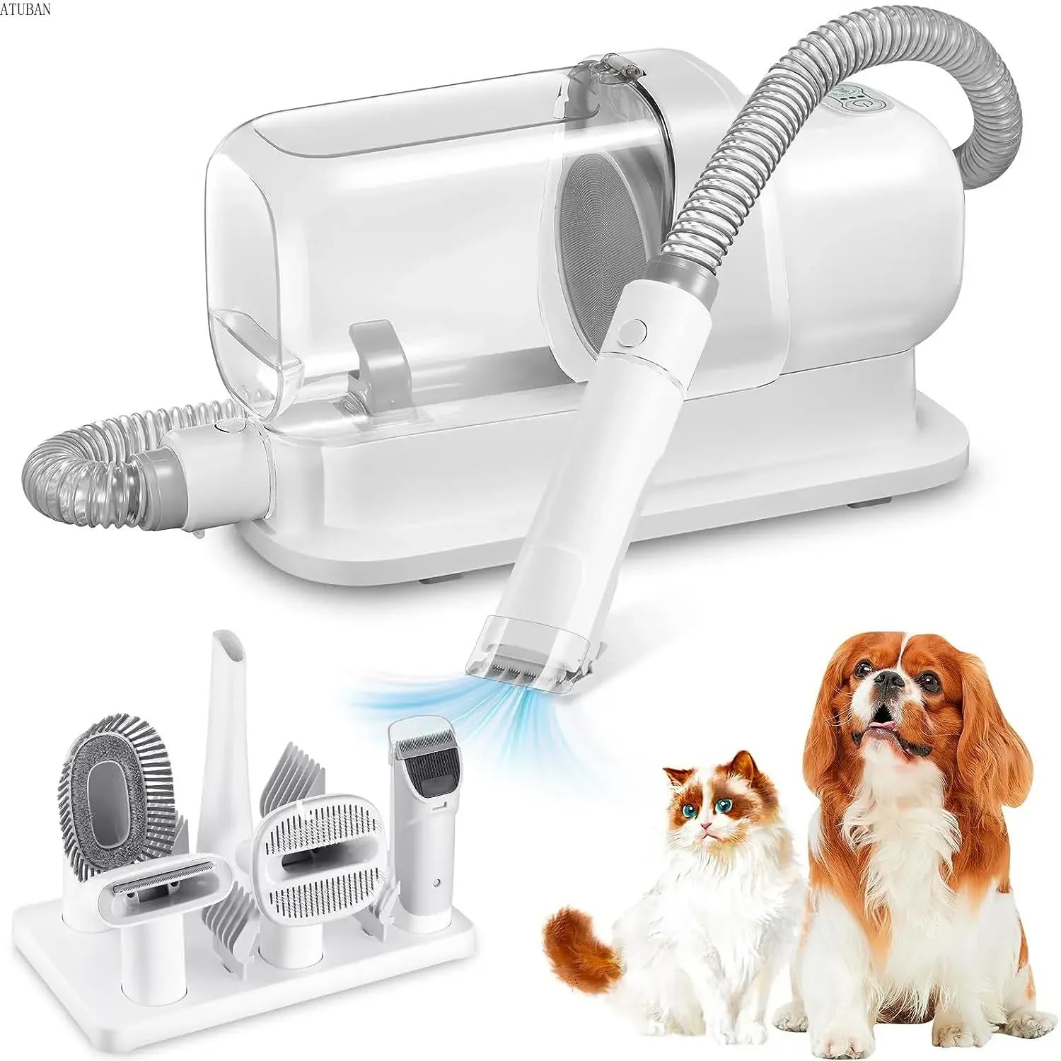 Dog Grooming Kit Pet Grooming Vaccum 5 in 1 Set 16000PA Powerful Dog Vaccum for Shedding Grooming Low