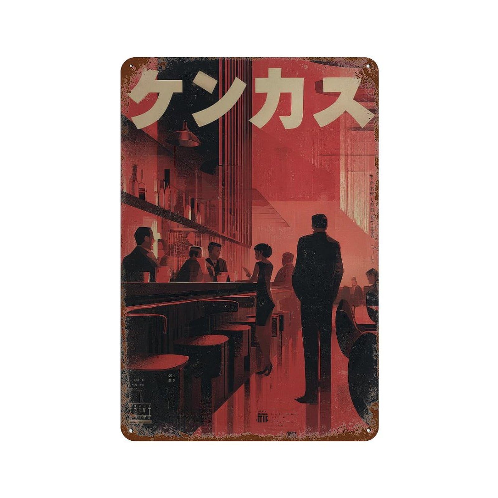xiaoxiaoshen Bar Scene. Retro Mid Wall Decor Art Metal Tin Poster Modern Home Decor Art Home Bar Shop Decorations Vintage Sign 30x20cm
