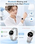 Smart Watches for Women, 1.19" AMOLED Display, Bluetooth Call & Answer, Fitness Tracker with Heart Rate/SpO2/Sleep Monitor, 130+Sports Modes, 3ATM Waterproof with 3 Bands for iOS/Android White/Silver