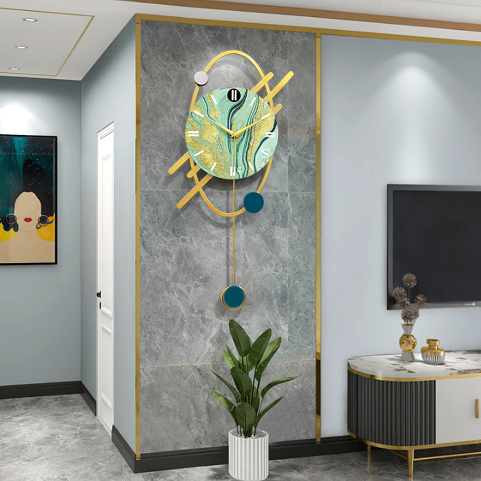 Wewnętrzny cichy zegar ścienny Zegar metalowy na baterie Nordic Luxury Style Fashion Zegar ścienny do biura kuchnia sypialnia strona główna dekoracyjne
