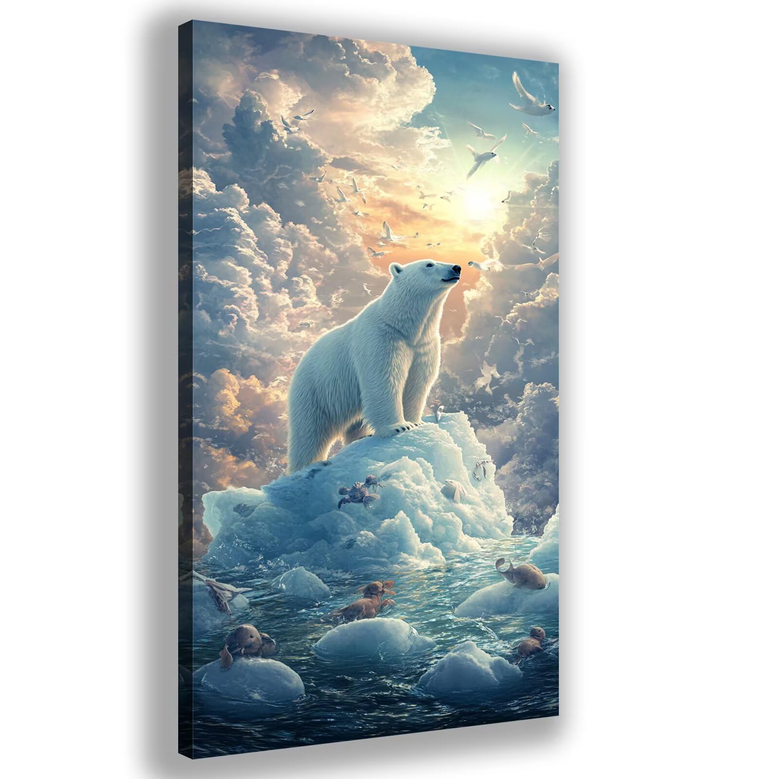 Diamond Painting Eisbären Diamond Art Tier Diamant Painting Bilder Erwachsene Groß 100x200cm Leinwand Malerei Basteln Erwachsene Strass Stickerei Kreuzstich für Deko Schlafzimmer,Neuheiten 2025, Y876Z
