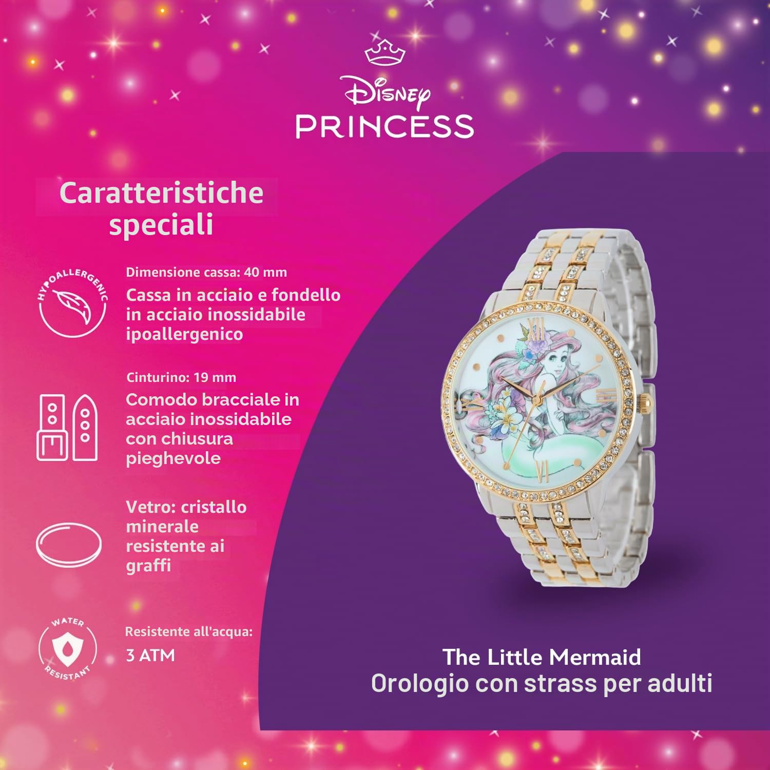 Disney – Orologio da donna con strass