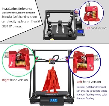 5Aplusreprap Updated Dual Gear Ender 3 Extruder, 1.75mm Filament, Left