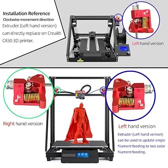 Updated Dual Gear Ender 3 Extruder, Dual Hardened Steel Drive Gear CR10S Pro Extruder Blue Compatible for Ender 3 V2, Ender 3 Pro,Ender 3 Max,Ender 5/CR10,3D Printer 1.75 mm Filament Extruder Left