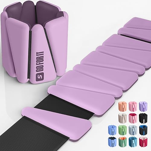 Vista 10 de SPORTBIT Brazaletes y pesas para tobillos para mujeres - Juego de 2 (1 libra cada una) Brazaletes ajustables con pesas para tobillos y muñecas