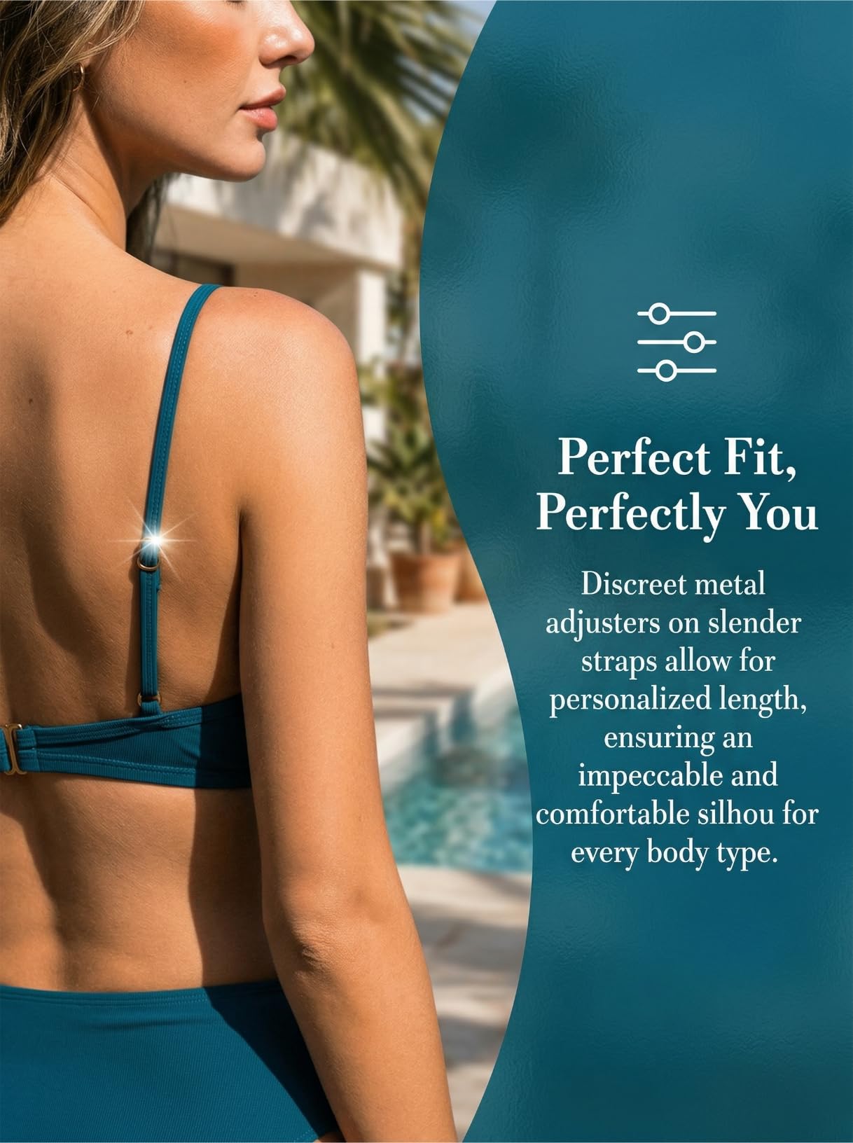 CUPSHE Traje de baño de dos piezas para mujer, conjunto de bikini de cintura alta, cuello en V, anillo en O, correas extraíbles, fruncido