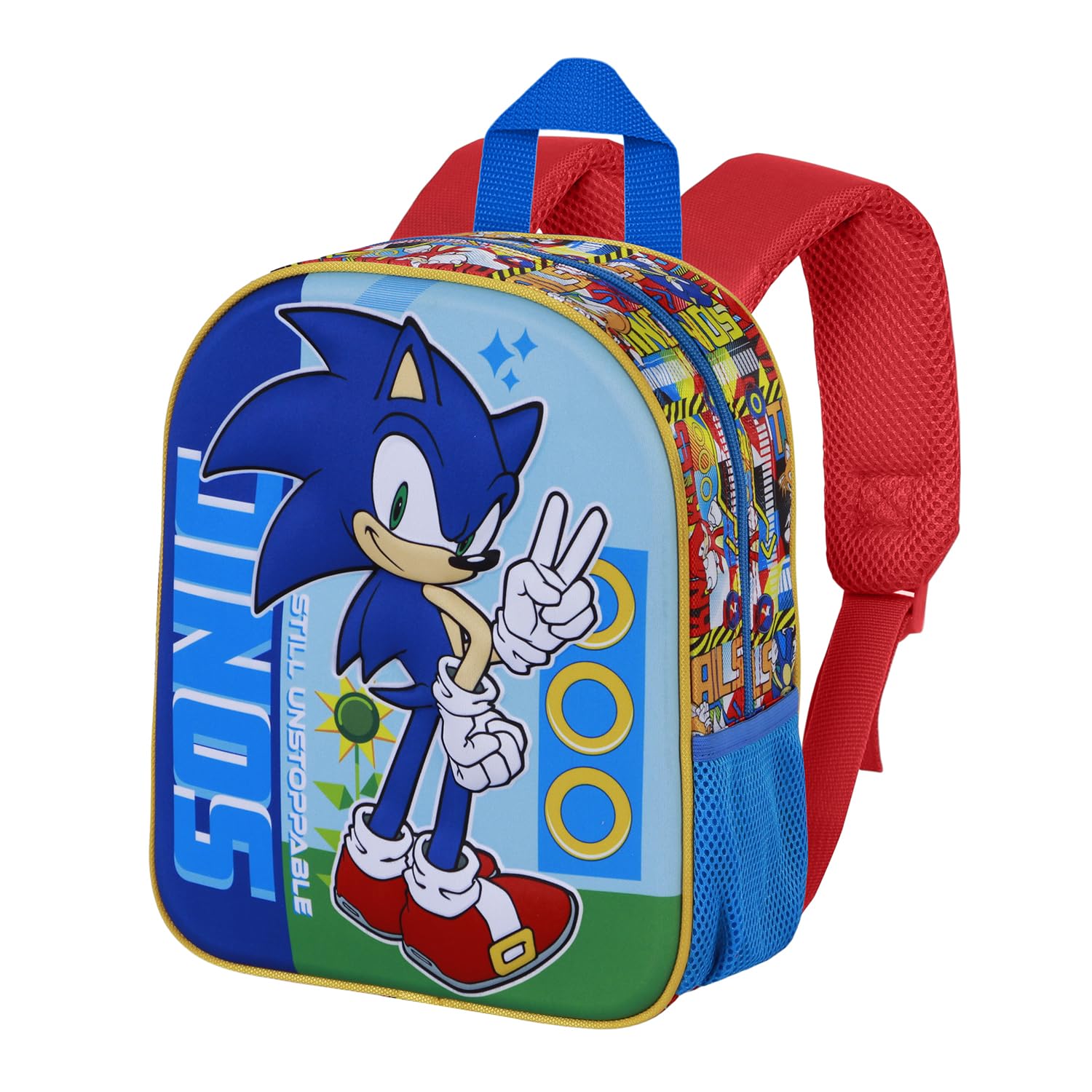 Sonic The Hedgehog - SEGA Unstoppable-Elite 3D Backpack, Blue, 25 x 30 cm, Capacity 7 L