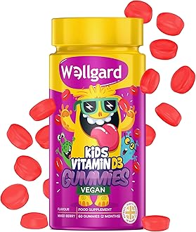 Wellgard Kids Vitamin D3 Gummies - 2 Month Supply - Vegan Chewable Vitamin D Gummies, Mixed Berry Flavour