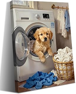 ZOIYINO Laundry Room Canvas Frame Wall Art Laundry Sign Painting