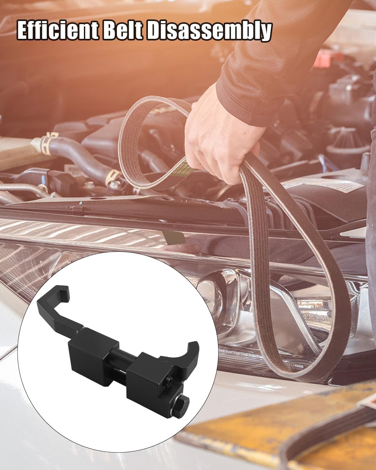 EN-48932 Belt Tension Compressor Tool, 5460 Belt Tensioner Compressor for Automotive Repair, Adjustable Arm Serpentine Belt Tensioner for Car Truck SUV