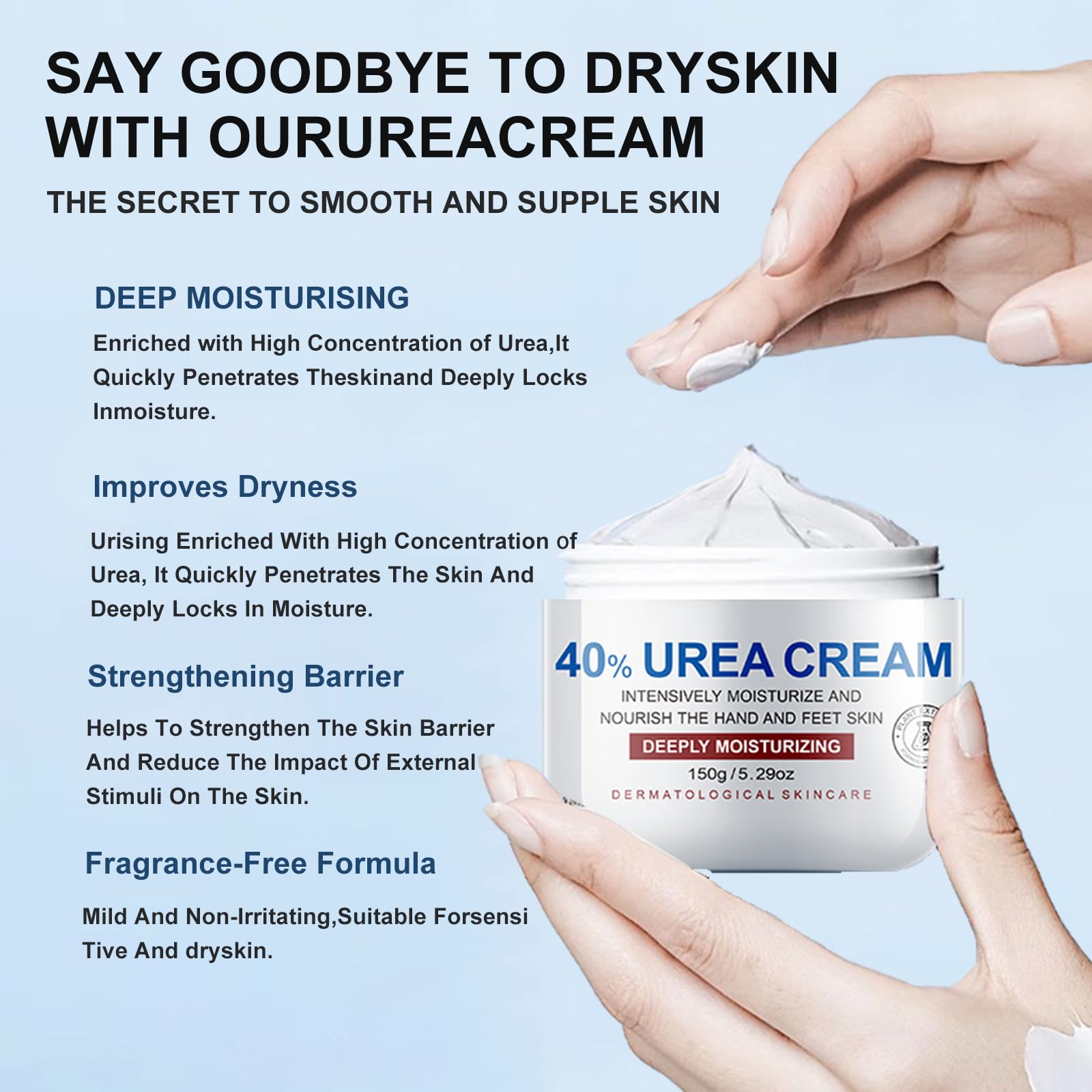 Crema Piedi Urea 40%,150g,Crema Piedi Secchi Screpolati,Cream Foot Urea,Trattamento Per Talloni Screpolati,Ammorbidimento Dei Calli E Cura,Per Foot,Mani,Talloni,Gomiti,Unghie E Ginocchia