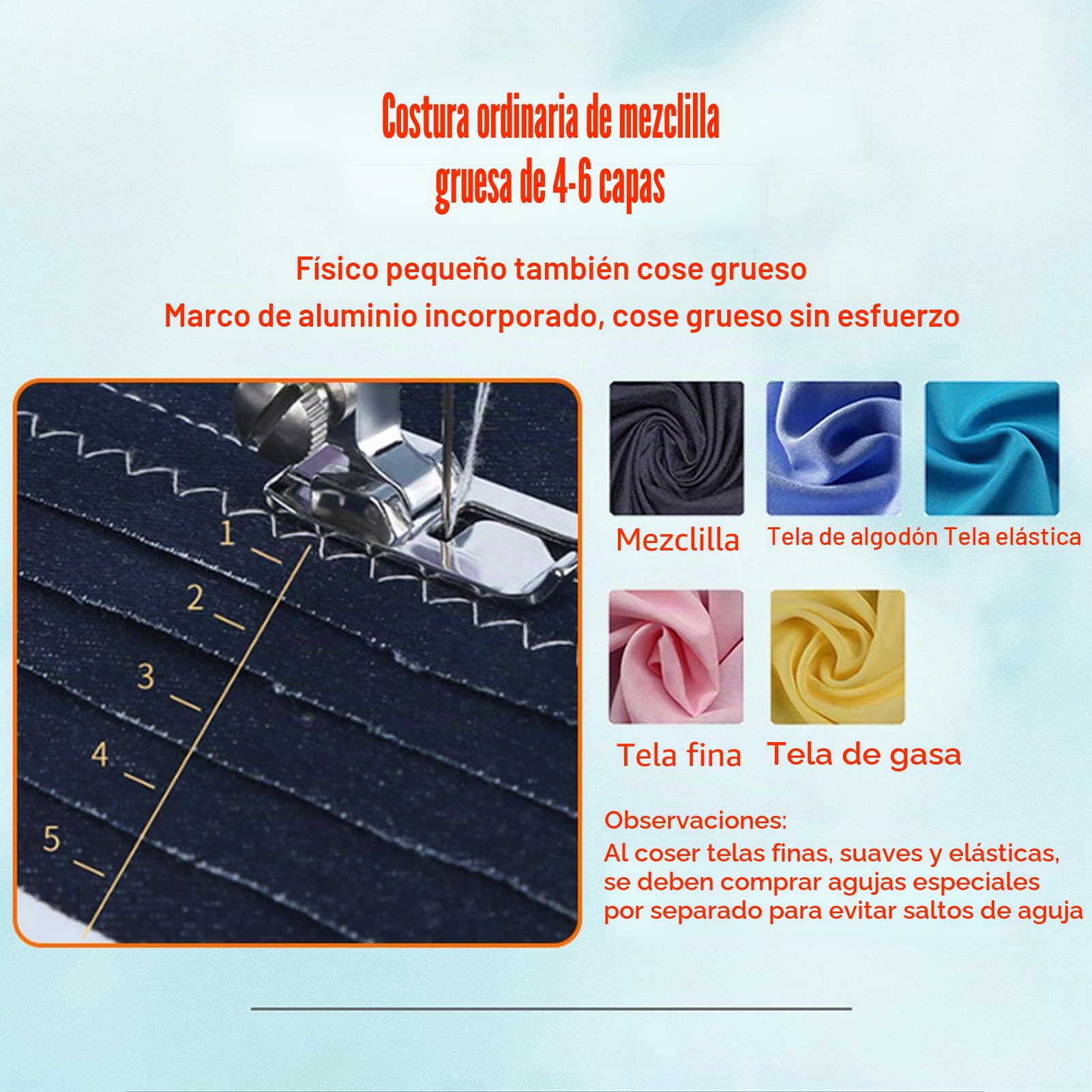 519 Máquina de Coser Eléctrica de Mano para Principiantes DIY Herramienta de Regalo, Con 12 Puntadas, Adecuada para Denim/Transparentes/Telas para el Hogar (Solo Máquina de Coser)