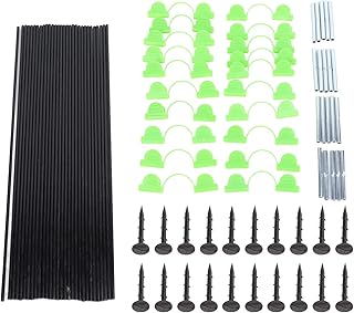 Túnel de cultivo de argolas de estufa com proteção animal e sombra de plantas – suporte versátil para jardim, hastes de fibra durável para árvores frutíferas, bagas, plantas