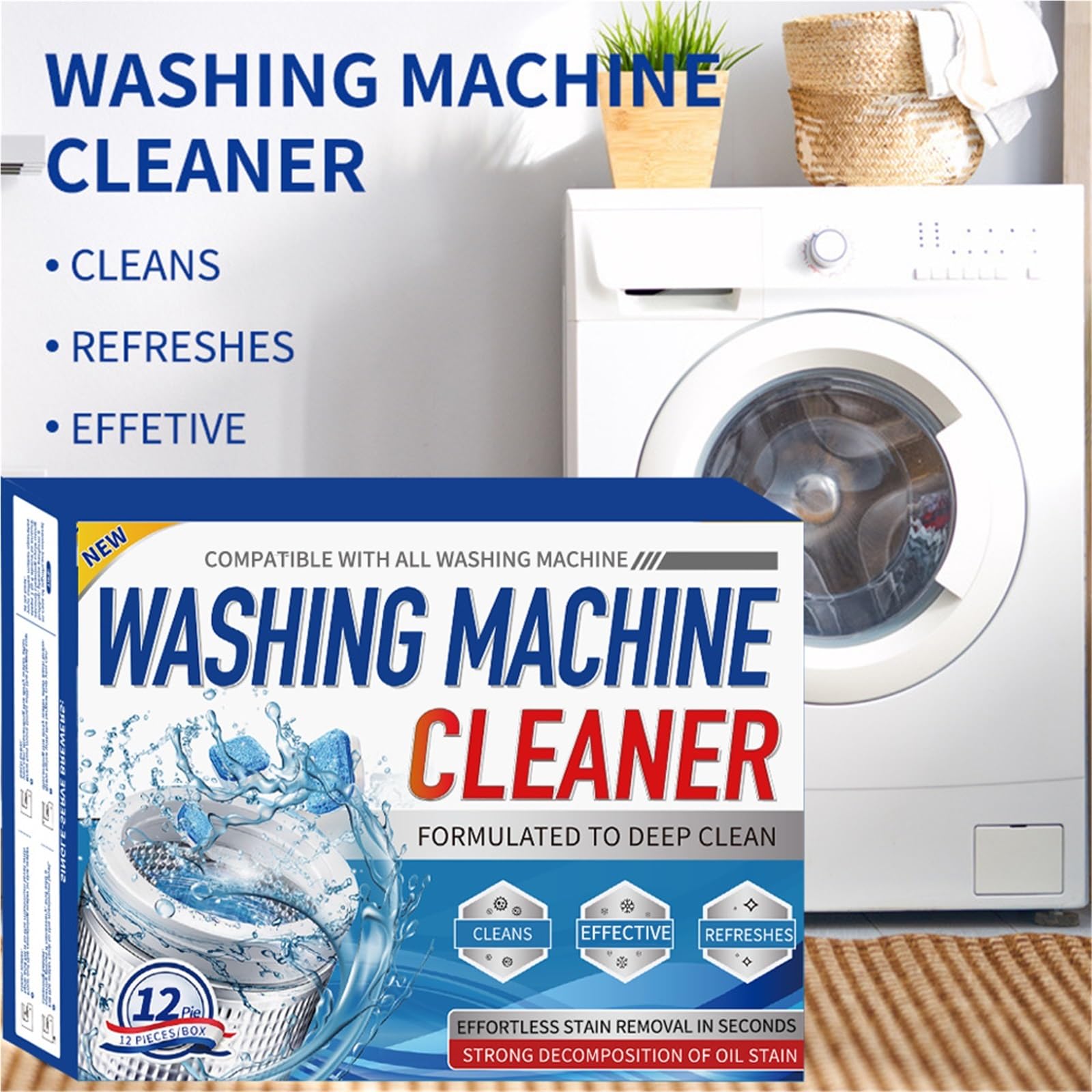 washing machine cleaner tablets Limpiador de tambor for lavadora, lavavajillas, pastillas efervescentes, quitamanchas