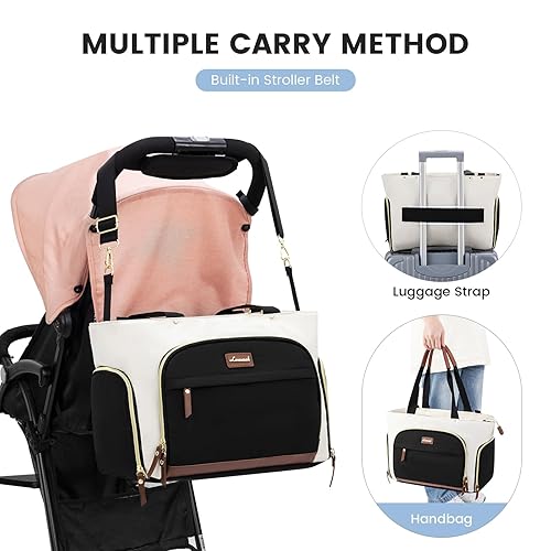 Miniatura 6 de LOVEVOOK Bolsa para extractor de leche, juego de 3 piezas, bolsa de trabajo para mamá que amamanta con bolsillo para laptop de 15 pulgadas, bolsa