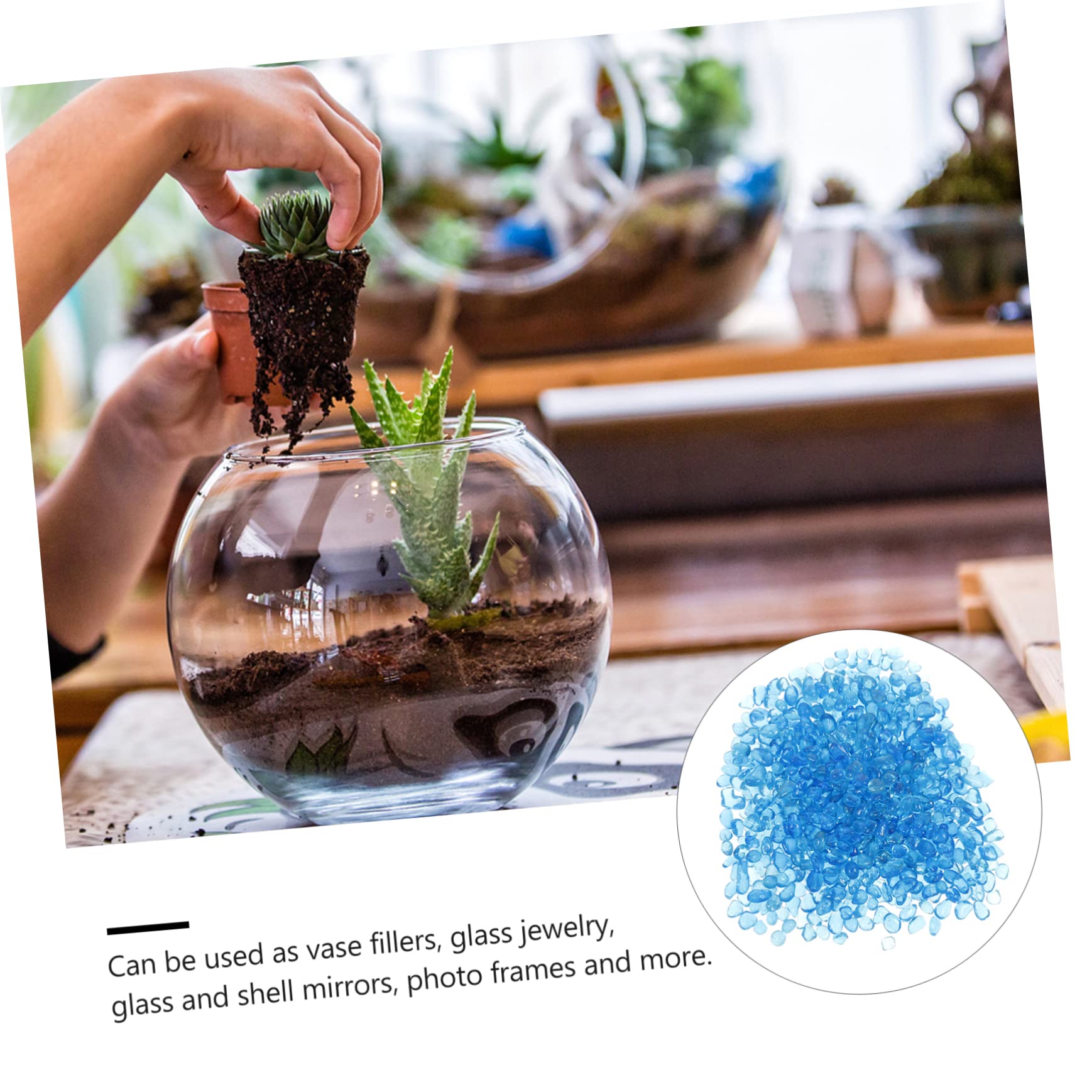 Cabilock 1 Pack Aquarium Stones Vase Filling Glass Beads Gems Fish Tank Decor Set Odorless Safe for