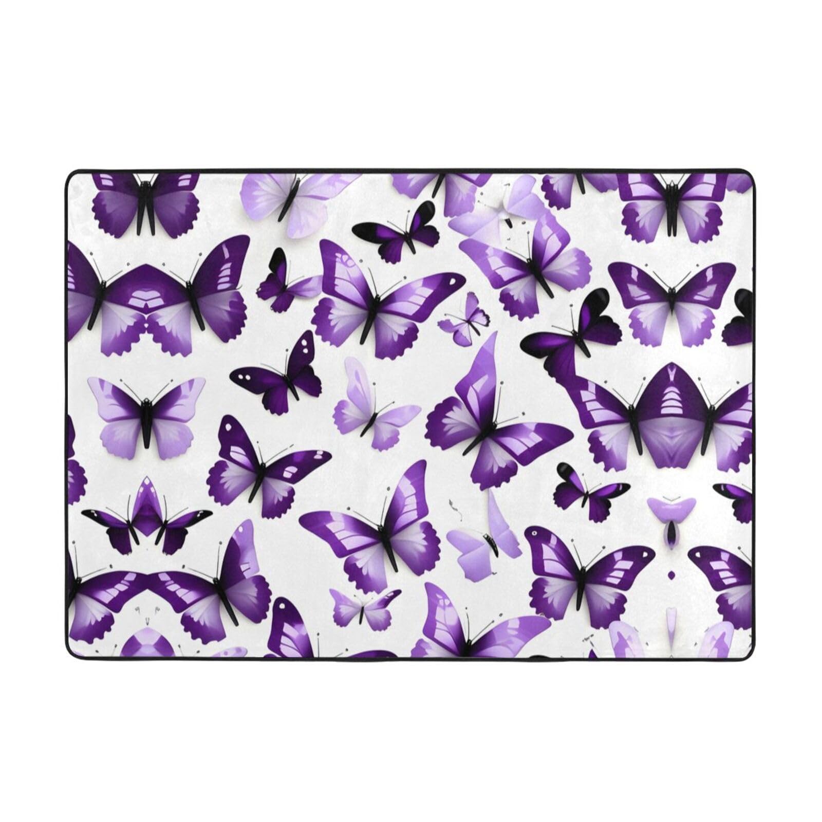 Tapis papillon chambre à coucher ambiance douce violette