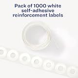 Avery® Self-Adhesive Hole Reinforcement Stickers, 1/4" Diameter Hole Punch Reinforcement Labels, White, Non-Printable, 1,000 Labels Total (5720) – view 2