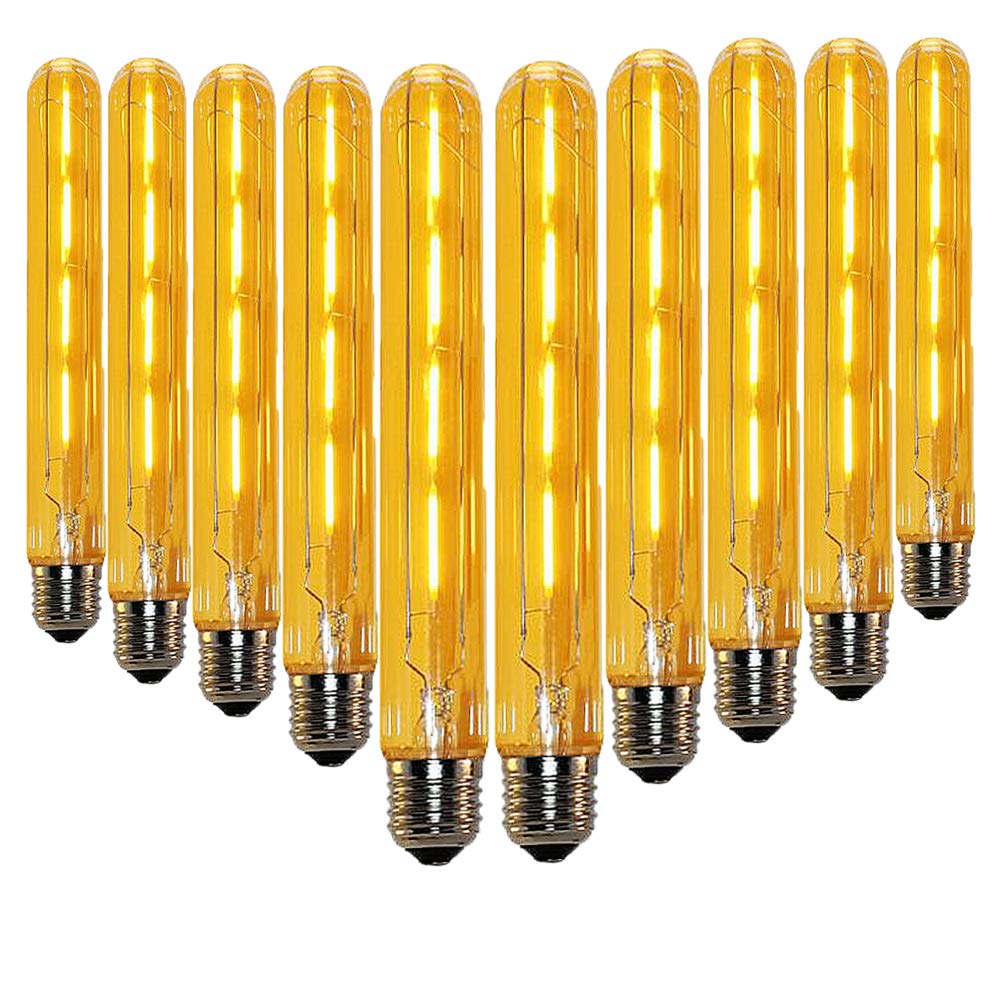 10er Stück E27 4w Edison Retro Vintage T30 Röhre Glühbirne E27 Ersatz für E27 40W E27 T30 Filament LED Birnen Warmweiß 2700K Lange Reagenzgläser Bernstein Glas Nicht Dimmbar