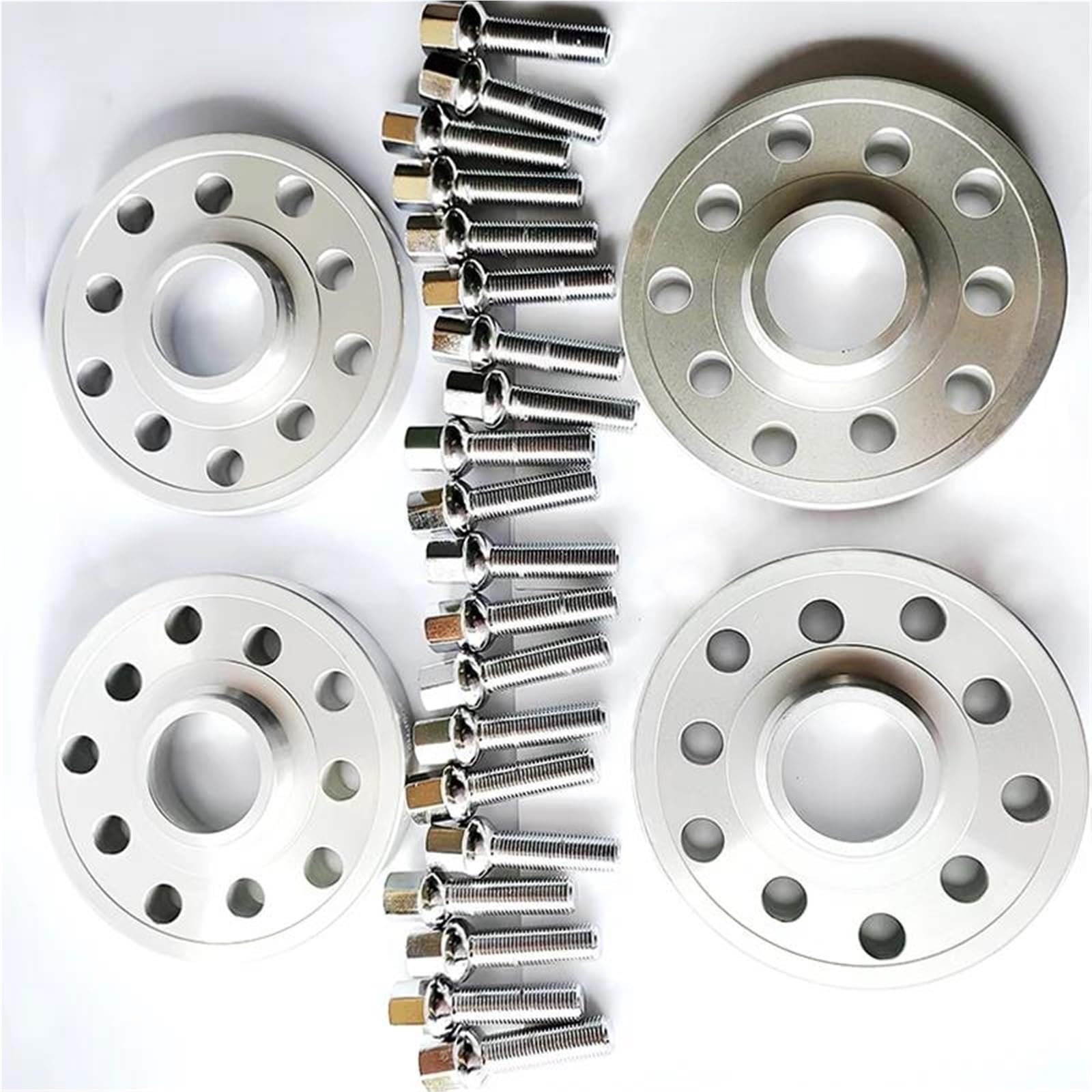 Élargisseurs De Voie Kit D'élargisseurs De Voie Pour VW Pour Golf Pour Bora Pour Polo Pour Octavia Fixation Par Moyeu, Jantes Forgées, Entretoise 5x100 Et 5x112, 57,1 Mm(Argent)