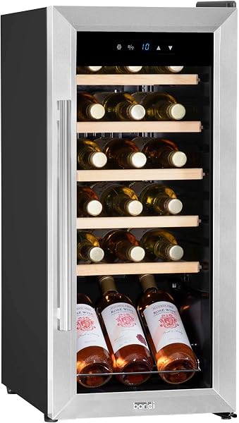 Dellonda Baridi 18 Bottle Wine Cooler Fridge with Digital Touch Screen Controls & LED Light, Stainless Steel - DH29 - 1