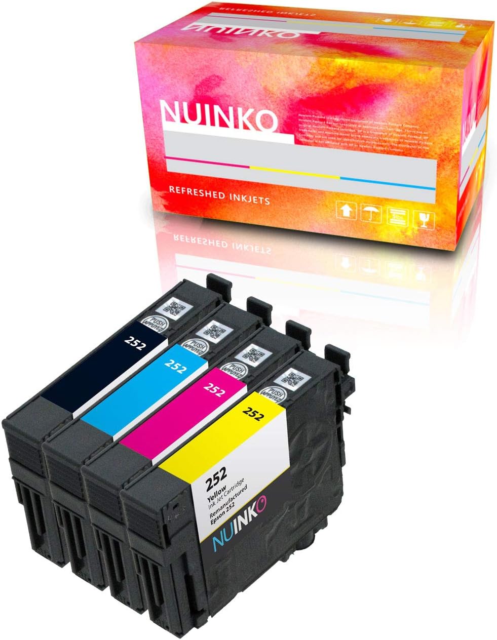 Remanufactured Ink Cartridge Replacement for Epson WF-3620 ( Black,Cyan,Magenta,Yellow , 4-Pack )