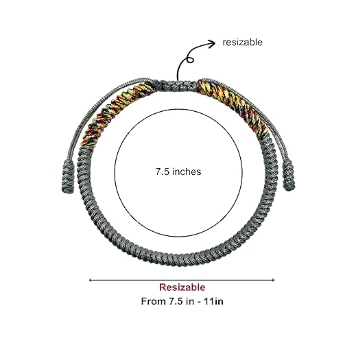 Miniatura 6 de LAMIBEE Grey Bracelet, Grey Hand Braided Rope Thread, Lucky Protection Surfer Bracelet, Wrist Wrap Bracelet, String Rope Bracelet for Him Her, Women