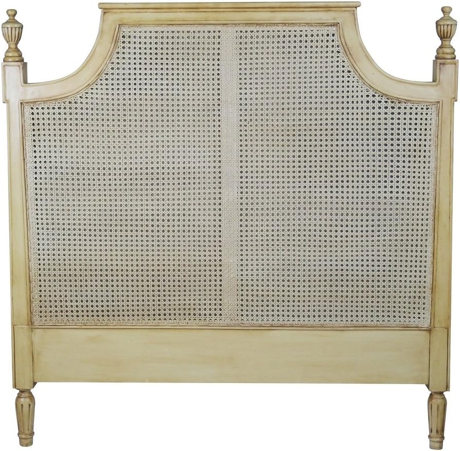 Rattan Headboard King Vintage, Style French Cane, Double Divan Mattress, Optional Size 5ft