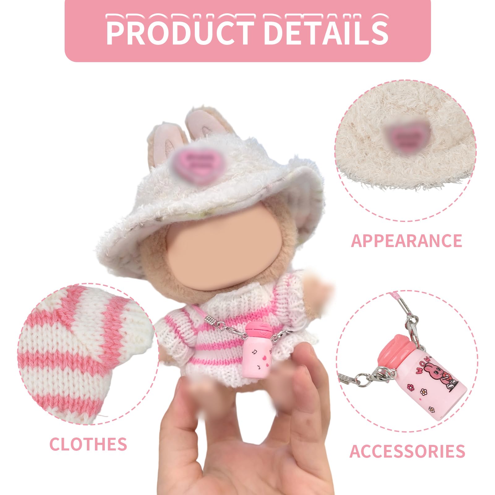 17cm Doll Clothes Set for Doll Accessories Suit and Sweater for 17cm Boy and Girl Dolls,Gifts for Kids and Doll Collectors Who Love Fashion - Image 4