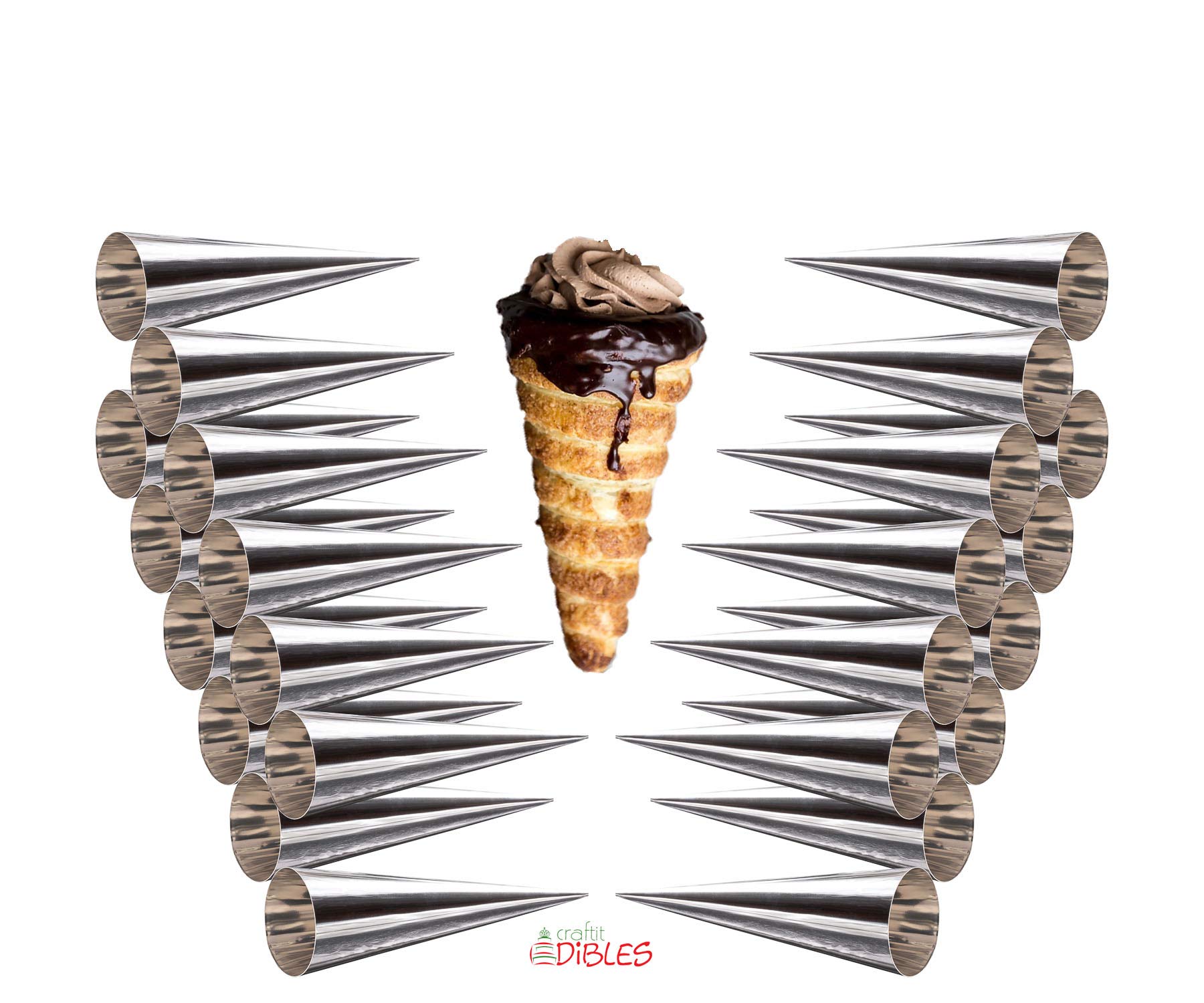 Buy Cone Molds Set of 24 Cream Horn Mold, Lady Lock Forms. Stainless