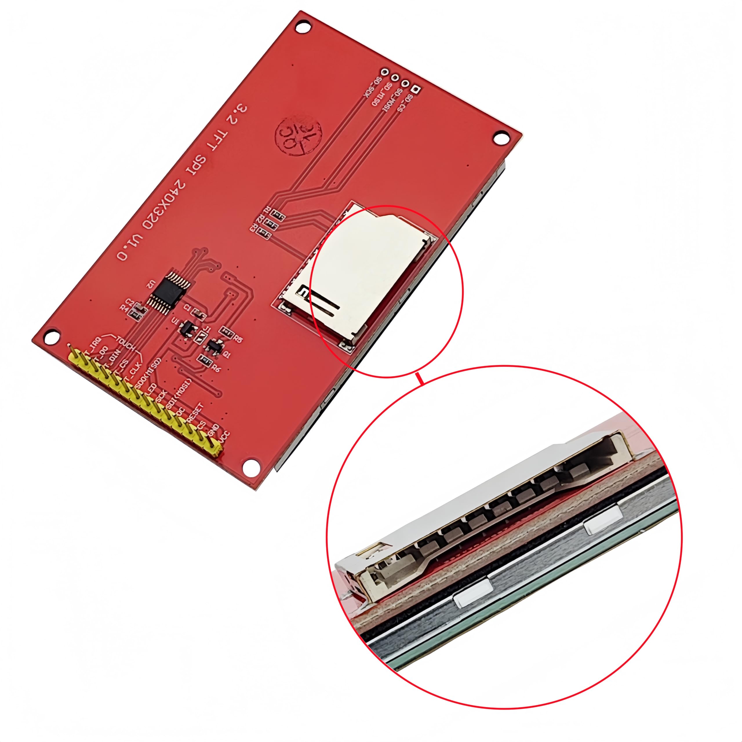 Lot de 2 modules LCD TFT 320 x 240 SPI série ILI9341 écran tactile résistif avec stylet tactile compatible avec Arduino