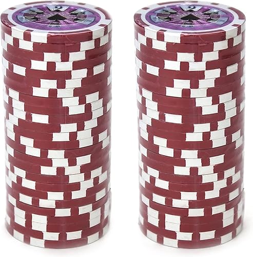 Vista 30 de Brybelly Hi-Roller - Chip de póquer pesado compuesto de arcilla de 0.49 oz, paquete de 50 Morado ($500 Purple)